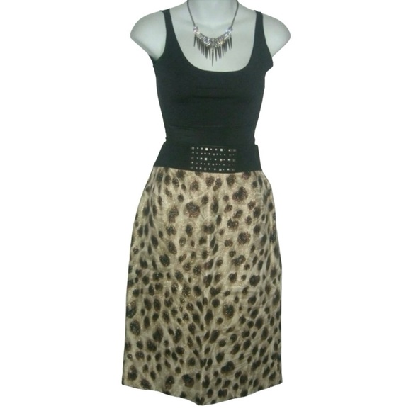 Louis Feraud Suit Vintage Leopard Print Metallic Linen Logos Old Money Mob Wife - Picture 4 of 16